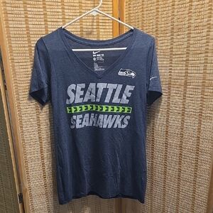 Womens Nike Navy Seattle Seahawks V-Neck Tee